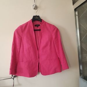 Talbots hot pink linen blazer, 12P. Lightly worn.